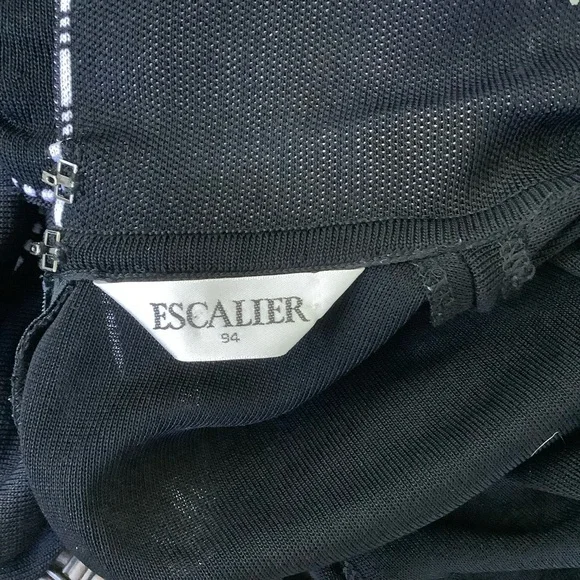 Escalier Sheer Black Sweater Dress with Beaded Accents - Picture 6 of 9